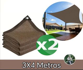 2 Toldos Vela Rectangular 3X4 