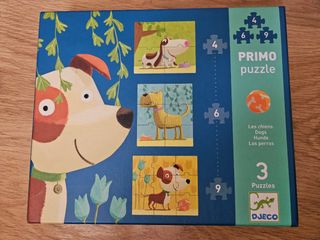 Puzzle Djeco Los perros - 3 puzzles Primo Puzzle