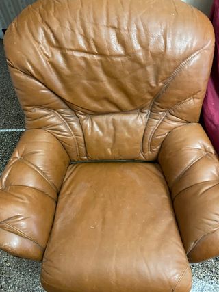 Poltrona pelle marrone vintage