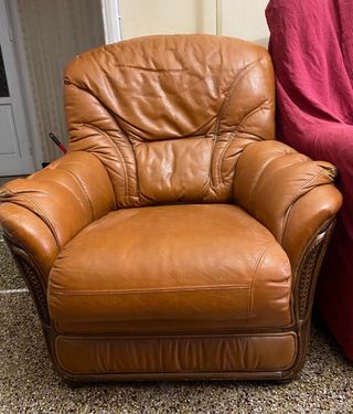Poltrona pelle marrone vintage