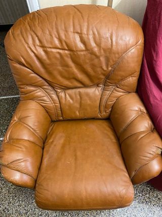Poltrona pelle marrone vintage