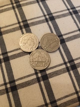 3 Monete 5 Baht Thailandia
