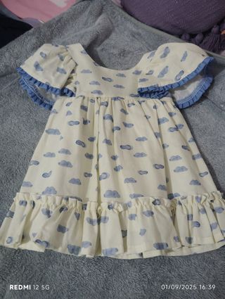 Vestido niña nubes - Talla 2-3 años