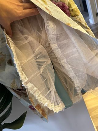 Precioso Vestido floral gris y azul, nuevo