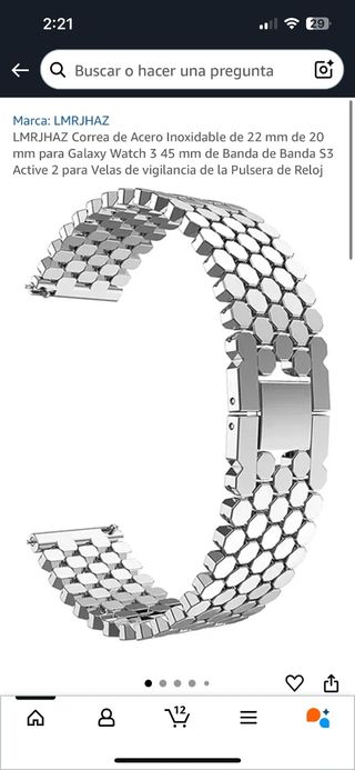 Correa reloj acero inoxidable 22mm