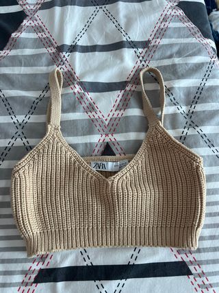 Top Zara beige talla S