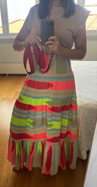 Falda larga etnica multicolor