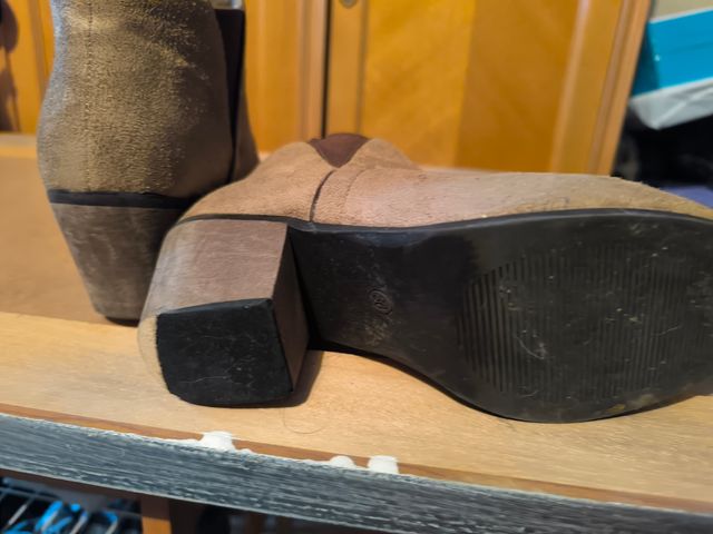 Botines serraje Mary Paz beige-marrón