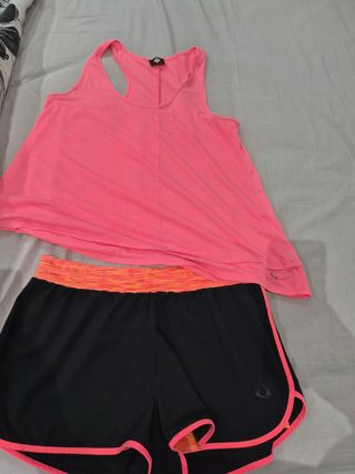 Conjunto deportivo mujer rosa-negro