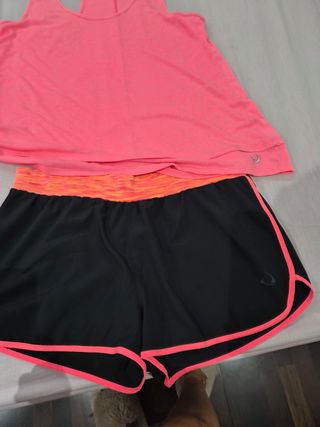 Conjunto deportivo mujer rosa-negro
