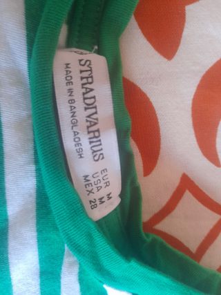 Camisa a rayas verde y blanca