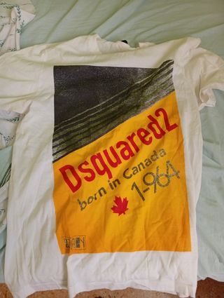 Camiseta Dsquared2 blanca y amarilla