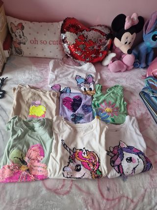 6 Camisetas lentejuelas niñas