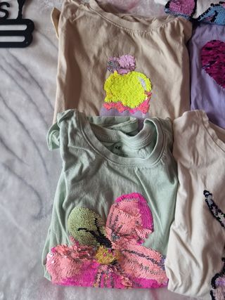 6 Camisetas lentejuelas niñas