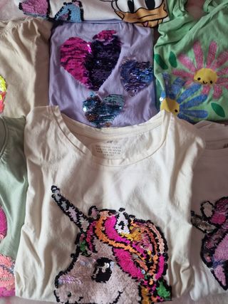 6 Camisetas lentejuelas niñas