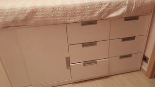 Cama juvenil blanca - 6 cajones  