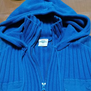 Cardigan Sasch blu con cappuccio