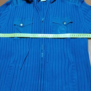 Cardigan Sasch blu con cappuccio