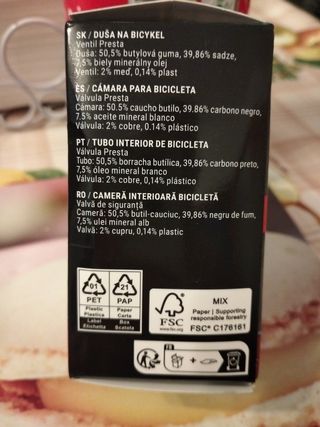 (N.2 PEZZI )Camera d'aria bici 26" Presta 40mm