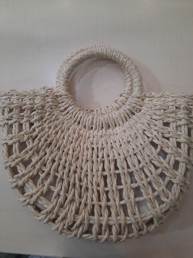 Bolso rafia beige - Bolso playa