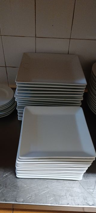 Lote platos porcelana blancos.