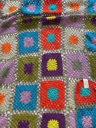 Colcha crochet multicolor