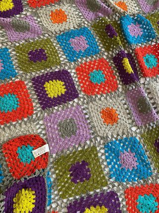 Colcha crochet multicolor