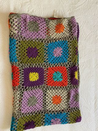 Colcha crochet multicolor