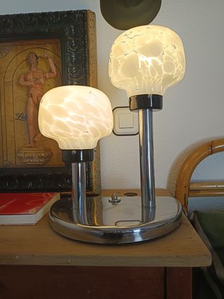 Lampara vintage mesa 2 luces
