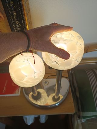 Lampara vintage mesa 2 luces