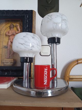 Lampara vintage mesa 2 luces