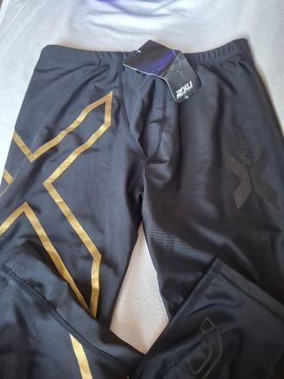 Mallas deportivas ZXU para hombre negras y dora