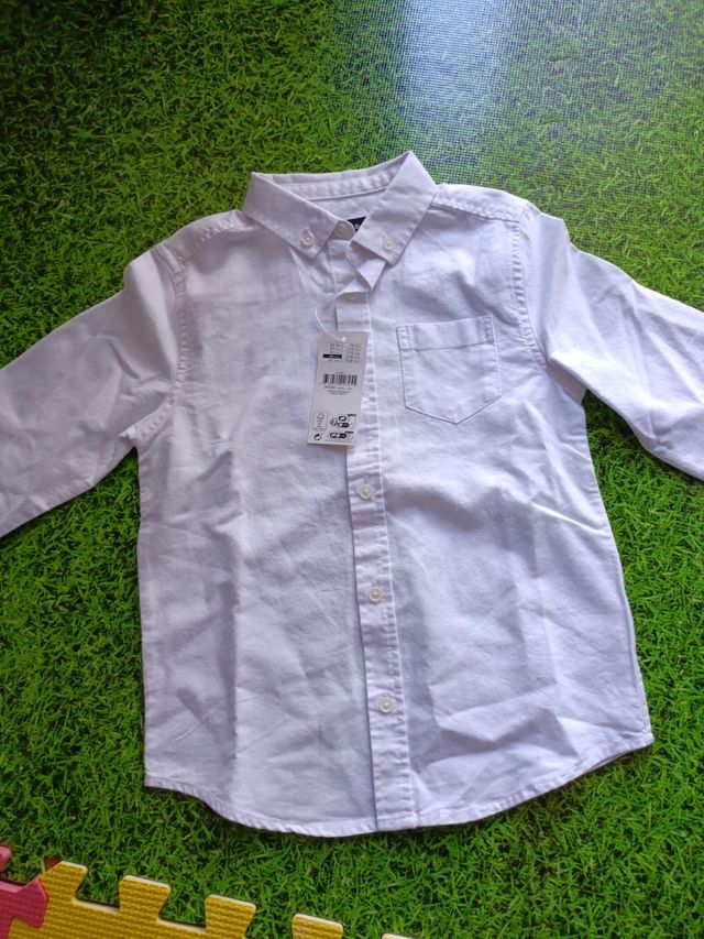 Camisa blanca niño manga larga