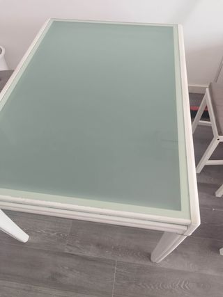 Mesa comedor blanca - cristal 