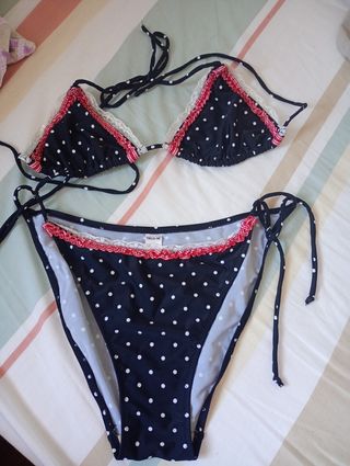 Bikini lunares M - Negro y blanco