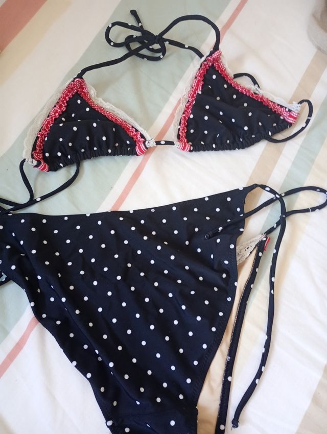 Bikini lunares M - Negro y blanco