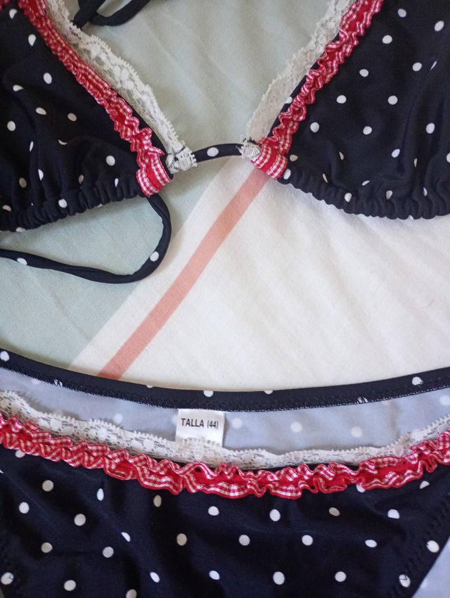 Bikini lunares M - Negro y blanco