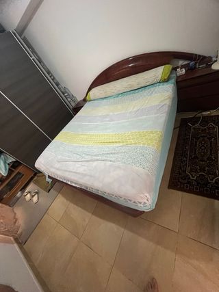 Cama madera completa marrón