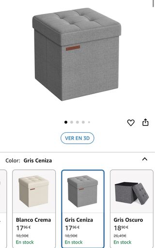 Puff SONGMICS Gris - Baúl almacenaje