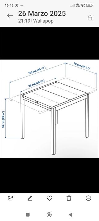 Mesa cristal moderna - metal