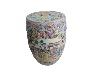 Banco Chino Decorado Porcelana