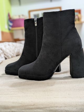 Botines negros tacón My Agleet - talla 37