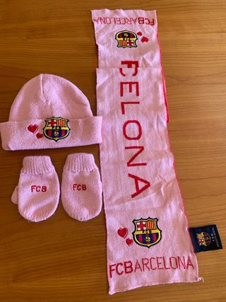 Gorra, bufanda y guantes FCBarcelona niña