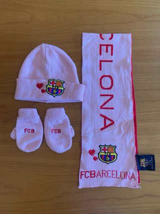 Gorra, bufanda y guantes FCBarcelona niña