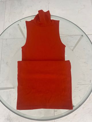 Vestido naranja de punto - Mini