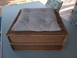 2 Puffs de mimbre | Decoración