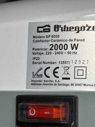 Calefactor Orbegozo Comfort Plus