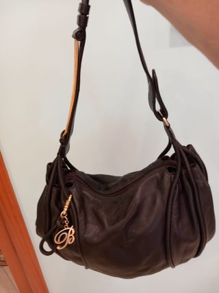 Blumarine - Borsa a spalla Hobo nera in pelle 