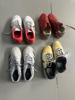 Zapatillas fútbol niñorosa-negras