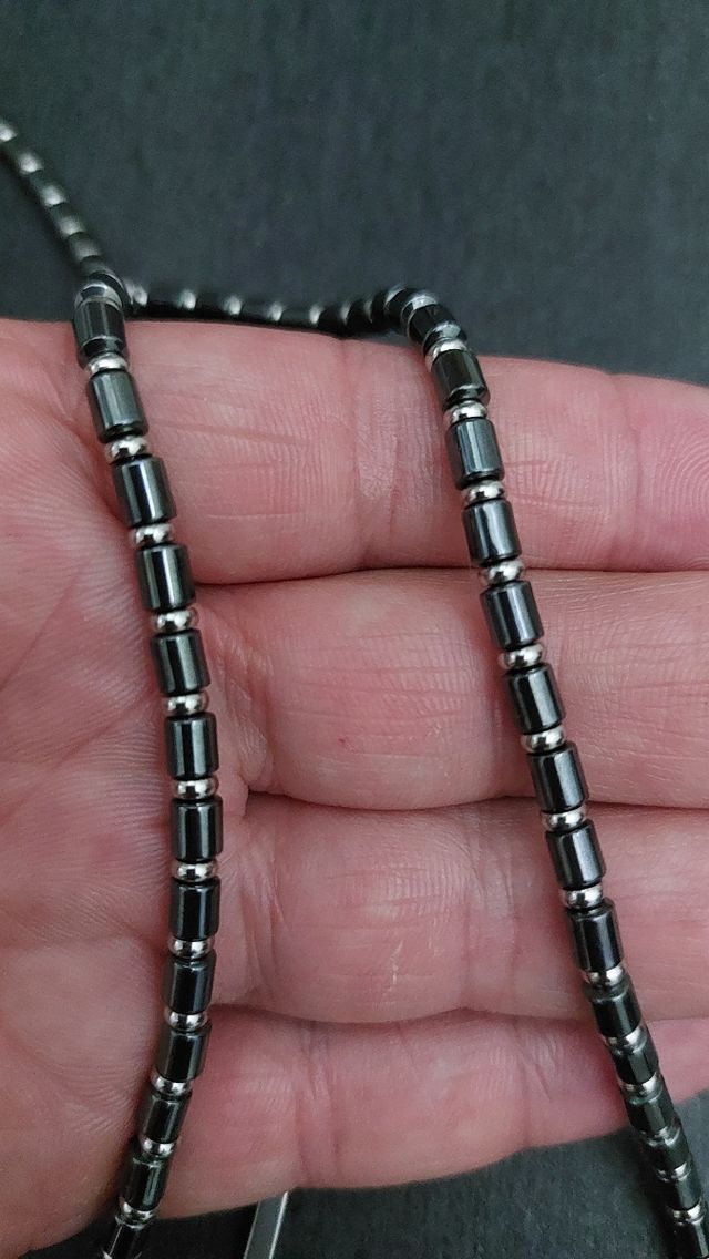 Collana uomo ematite croce